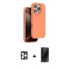 MARSİLYAN™- iPhone 16 Pro Max Kılıf Kıvılcım Çizgi Serisi - Siyah 3D Antistatik Hayalet Cam Ekran Koruyucu + PVD Metal Kamera Lens - GD