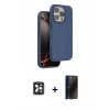 MARSİLYAN™- iPhone 16 Pro Max Kılıf Kıvılcım Çizgi Serisi - Siyah 3D Antistatik Hayalet Cam Ekran Koruyucu + PVD Metal Kamera Lens - SH