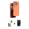 MARSİLYAN™- iPhone 16 Pro Max Kılıf Kıvılcım Çizgi Serisi - Siyah 3D Antistatik Hayalet Cam Ekran Koruyucu + Raze Metal Kamera Lens - CLTM