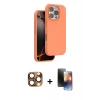 MARSİLYAN™- iPhone 16 Pro Max Kılıf Kıvılcım Çizgi Serisi - Siyah 3D Antistatik Mat Seramik Nano Ekran Koruyucu + Pers Alüminyum Kamera Lens - CLTM
