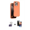 MARSİLYAN™- iPhone 16 Pro Max Kılıf Kıvılcım Çizgi Serisi - Siyah 3D Antistatik Mat Seramik Nano Ekran Koruyucu + Bilvis Titan Kamera Lens - TMGI