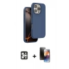MARSİLYAN™- iPhone 16 Pro Max Kılıf Kıvılcım Çizgi Serisi - Siyah 3D Antistatik Mat Seramik Nano Ekran Koruyucu + PVD Metal Kamera Lens - GS