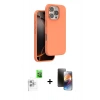 MARSİLYAN™- iPhone 16 Pro Max Kılıf Kıvılcım Çizgi Serisi - Siyah 3D Antistatik Mat Seramik Nano Ekran Koruyucu + Raze Metal Kamera Lens - BZ