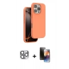 MARSİLYAN™- iPhone 16 Pro Max Kılıf Kıvılcım Çizgi Serisi - Siyah 3D Antistatik Mat Seramik Nano Ekran Koruyucu + Pers Alüminyum Kamera Lens - GI