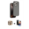 MARSİLYAN™- iPhone 16 Pro Max Kılıf Kıvılcım Çizgi Serisi - Siyah 3D Antistatik Mat Seramik Nano Ekran Koruyucu + Pers Alüminyum Kamera Lens - CLTM