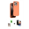 MARSİLYAN™- iPhone 16 Pro Max Kılıf Kıvılcım Çizgi Serisi - Siyah 3D Antistatik Mat Seramik Nano Ekran Koruyucu + Raze Metal Kamera Lens - NLGY