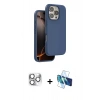 MARSİLYAN™- iPhone 16 Pro Max Kılıf Kıvılcım Çizgi Serisi - Siyah 3D Antistatik Seramik Nano Ekran Koruyucu + Gümüş Pers Alüminyum Kamera Lens