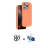 MARSİLYAN™- iPhone 16 Pro Max Kılıf Kıvılcım Çizgi Serisi - Siyah 3D Antistatik Seramik Nano Ekran Koruyucu + Pers Alüminyum Kamera Lens - GI