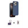 MARSİLYAN™- iPhone 16 Pro Max Kılıf Kıvılcım Çizgi Serisi - Siyah Bilvis 3D Cam Ekran Koruyucu + Bilvis Titan Kamera Lens - SH