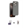 MARSİLYAN™- iPhone 16 Pro Max Kılıf Kıvılcım Çizgi Serisi - Siyah Bilvis 3D Cam Ekran Koruyucu + Bilvis Titan Kamera Lens - TMGI