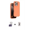 MARSİLYAN™- iPhone 16 Pro Max Kılıf Kıvılcım Çizgi Serisi - Siyah Bilvis 3D Cam Ekran Koruyucu + Bilvis Titan Kamera Lens - TMGI