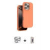 MARSİLYAN™- iPhone 16 Pro Max Kılıf Kıvılcım Çizgi Serisi - Siyah Bilvis 3D Cam Ekran Koruyucu + Pers Alüminyum Kamera Lens - GS