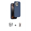 MARSİLYAN™- iPhone 16 Pro Max Kılıf Kıvılcım Çizgi Serisi - Siyah Bilvis 3D Cam Ekran Koruyucu + Pers Alüminyum Kamera Lens - GS