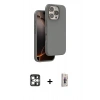 MARSİLYAN™- iPhone 16 Pro Max Kılıf Kıvılcım Çizgi Serisi - Siyah Bilvis 3D Cam Ekran Koruyucu + PVD Metal Kamera Lens - GS
