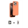 MARSİLYAN™- iPhone 16 Pro Max Kılıf Kıvılcım Çizgi Serisi - Siyah Bilvis 3D Cam Ekran Koruyucu + PVD Metal Kamera Lens - GD