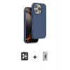 MARSİLYAN™- iPhone 16 Pro Max Kılıf Kıvılcım Çizgi Serisi - Siyah Bilvis 3D Cam Ekran Koruyucu + PVD Metal Kamera Lens - SH