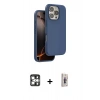 MARSİLYAN™- iPhone 16 Pro Max Kılıf Kıvılcım Çizgi Serisi - Siyah Bilvis 3D Cam Ekran Koruyucu + PVD Metal Kamera Lens - GS