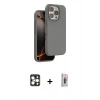 MARSİLYAN™- iPhone 16 Pro Max Kılıf Kıvılcım Çizgi Serisi - Siyah Bilvis 3D Cam Ekran Koruyucu + PVD Metal Kamera Lens - GD
