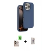 MARSİLYAN™- iPhone 16 Pro Max Kılıf Kıvılcım Çizgi Serisi - Siyah Bilvis 3D Cam Ekran Koruyucu + Raze Metal Kamera Lens - NLGY