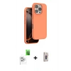 MARSİLYAN™- iPhone 16 Pro Max Kılıf Kıvılcım Çizgi Serisi - Siyah Bilvis 3D Cam Ekran Koruyucu + Raze Metal Kamera Lens - BZ