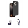 MARSİLYAN™- iPhone 16 Pro Max Kılıf Kıvılcım Çizgi Serisi - Siyah Bilvis 3X AR Hayalet Cam Ekran Koruyucu + Bilvis Titan Kamera Lens - TMGI