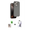 MARSİLYAN™- iPhone 16 Pro Max Kılıf Kıvılcım Çizgi Serisi - Siyah Bilvis 3X AR Hayalet Cam Ekran Koruyucu + Raze Metal Kamera Lens - NLGY