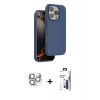 MARSİLYAN™- iPhone 16 Pro Max Kılıf Kıvılcım Çizgi Serisi - Siyah Bilvis 3X AR Hayalet Cam Ekran Koruyucu + Pers Alüminyum Kamera Lens - GS