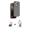 MARSİLYAN™- iPhone 16 Pro Max Kılıf Kıvılcım Çizgi Serisi - Siyah Bilvis 3X AR Hayalet Cam Ekran Koruyucu + Bilvis Titan Kamera Lens - TMGI