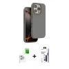 MARSİLYAN™- iPhone 16 Pro Max Kılıf Kıvılcım Çizgi Serisi - Siyah Bilvis 3X AR Hayalet Cam Ekran Koruyucu + Raze Metal Kamera Lens - BZ