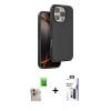 MARSİLYAN™- iPhone 16 Pro Max Kılıf Kıvılcım Çizgi Serisi - Siyah Bilvis 3X AR Hayalet Cam Ekran Koruyucu + Raze Metal Kamera Lens - NLGY