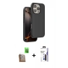 MARSİLYAN™- iPhone 16 Pro Max Kılıf Kıvılcım Çizgi Serisi - Siyah Bilvis 3X AR Hayalet Cam Ekran Koruyucu + Raze Metal Kamera Lens - CLTM