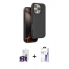 MARSİLYAN™- iPhone 16 Pro Max Kılıf Kıvılcım Çizgi Serisi - Siyah Bilvis 3X AR HD Cam Ekran Koruyucu + Bilvis Titan Kamera Lens - SH