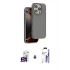 MARSİLYAN™- iPhone 16 Pro Max Kılıf Kıvılcım Çizgi Serisi - Siyah Bilvis 3X AR HD Cam Ekran Koruyucu + Bilvis Titan Kamera Lens - TMGI