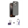 MARSİLYAN™- iPhone 16 Pro Max Kılıf Kıvılcım Çizgi Serisi - Siyah Bilvis 3X AR HD Cam Ekran Koruyucu + Bilvis Titan Kamera Lens - SH