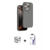 MARSİLYAN™- iPhone 16 Pro Max Kılıf Kıvılcım Çizgi Serisi - Siyah Bilvis 3X AR HD Cam Ekran Koruyucu + Pers Alüminyum Kamera Lens - GS