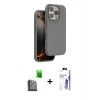 MARSİLYAN™- iPhone 16 Pro Max Kılıf Kıvılcım Çizgi Serisi - Siyah Bilvis 3X AR HD Cam Ekran Koruyucu + Raze Metal Kamera Lens - SH
