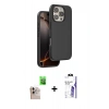 MARSİLYAN™- iPhone 16 Pro Max Kılıf Kıvılcım Çizgi Serisi - Siyah Bilvis 3X AR HD Cam Ekran Koruyucu + Raze Metal Kamera Lens - NLGY