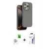 MARSİLYAN™- iPhone 16 Pro Max Kılıf Kıvılcım Çizgi Serisi - Siyah Bilvis 3X AR HD Cam Ekran Koruyucu + Raze Metal Kamera Lens - BZ