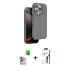 MARSİLYAN™- iPhone 16 Pro Max Kılıf Kıvılcım Çizgi Serisi - Siyah Bilvis 3X AR HD Cam Ekran Koruyucu + Raze Metal Kamera Lens - NLGY