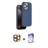 MARSİLYAN™- iPhone 16 Pro Max Kılıf Kıvılcım Çizgi Serisi - Siyah Bilvis 5in1 3D Magic Cam Ekran Koruyucu + Çöl Titanyum Pers Alüminyum Kamera Lens