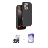 MARSİLYAN™- iPhone 16 Pro Max Kılıf Kıvılcım Çizgi Serisi - Siyah Bilvis 5in1 3D Magic Cam Ekran Koruyucu + Bilvis Titan Kamera Lens - GS