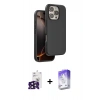 MARSİLYAN™- iPhone 16 Pro Max Kılıf Kıvılcım Çizgi Serisi - Siyah Bilvis 5in1 3D Magic Cam Ekran Koruyucu + Bilvis Titan Kamera Lens - SH