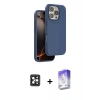MARSİLYAN™- iPhone 16 Pro Max Kılıf Kıvılcım Çizgi Serisi - Siyah Bilvis 5in1 3D Magic Cam Ekran Koruyucu + PVD Metal Kamera Lens - SH