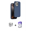MARSİLYAN™- iPhone 16 Pro Max Kılıf Kıvılcım Çizgi Serisi - Siyah Bilvis 5in1 3D Magic Cam Ekran Koruyucu + Gümüş Pers Alüminyum Kamera Lens