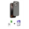 MARSİLYAN™- iPhone 16 Pro Max Kılıf Kıvılcım Çizgi Serisi - Siyah Bilvis 5in1 3D Magic Cam Ekran Koruyucu + Raze Metal Kamera Lens - BZ