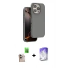 MARSİLYAN™- iPhone 16 Pro Max Kılıf Kıvılcım Çizgi Serisi - Siyah Bilvis 5in1 3D Magic Cam Ekran Koruyucu + Raze Metal Kamera Lens - NLGY