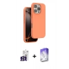 MARSİLYAN™- iPhone 16 Pro Max Kılıf Kıvılcım Çizgi Serisi - Siyah Bilvis 5in1 3D Magic Cam Ekran Koruyucu + Titanyum Gri Bilvis Titan Kamera Lens