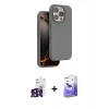MARSİLYAN™- iPhone 16 Pro Max Kılıf Kıvılcım Çizgi Serisi - Siyah Bilvis 5in1 5D Magic Hayalet Cam Ekran Koruyucu + Bilvis Titan Kamera Lens - SH