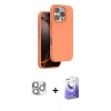 MARSİLYAN™- iPhone 16 Pro Max Kılıf Kıvılcım Çizgi Serisi - Siyah Bilvis 5in1 5D Magic Hayalet Cam Ekran Koruyucu + Pers Alüminyum Kamera Lens - GS