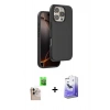 MARSİLYAN™- iPhone 16 Pro Max Kılıf Kıvılcım Çizgi Serisi - Siyah Bilvis 5in1 5D Magic Hayalet Cam Ekran Koruyucu + Raze Metal Kamera Lens - NLGY